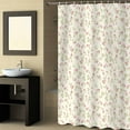 thumbnail image 2 of Fabric Shower Curtain Vintage Rustic Floral Light Pink Roses Leaves Beige Shower Curtains with 12 Hooks Waterproof Machine Washable Bath Curtains for Bathroom, 72 x 84in, 2 of 6