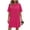 Hot Pink, variant on SAWOBUUN Womens Casual T-Shirt Dress Short Sleeve Crew Neck Loose Fit Mini Dress Summer Beach Sundress with Pockets