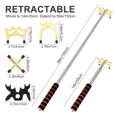 thumbnail image 4 of Retractable Billiards Pool Cue Stick Bridge with 3Pcs Removable Brass Bridge Head Billiard Table Pool Cue Accessories, 4 of 5