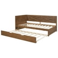 thumbnail image 6 of Euroco Wood Twin Size Daybed with Trundle Sofa Bed, Brown, 6 of 15