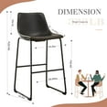 thumbnail image 4 of Spaco Counter Height Bar Stools Set of 2, Chair with Back, 30 inch Armless Industrial Faux Leather Barstools Dining Chairs for Home Island, Black, 4 of 6