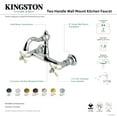thumbnail image 7 of Kingston Brass KS3258PX Vintage Double-Handle Wall-Mount Bridge Kitchen Faucet, Brushed Nickel, 7 of 7