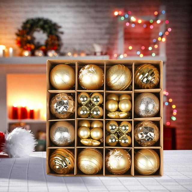 Juego de Bolas navideñas de 36 piezas BLESIY Adorno colgante Oro