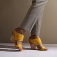 thumbnail image 3 of SACFOF Women's Fashion Chunky Wedge High Heels Sandals Open Toe Slip On Pumps Dressy Slide Heeled Sandal, 3 of 6