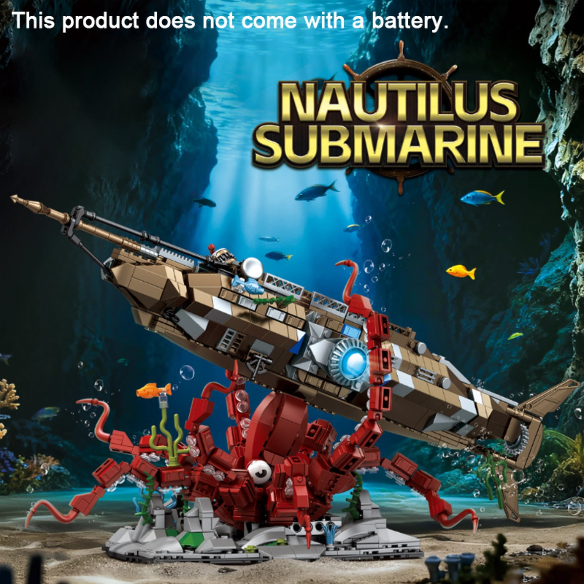 Remocguys Nautilus Submarine Building Set Compatible with Lego Architecture Collectible Model Kit with LED for Adults 1190pcs
