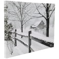 thumbnail image 3 of Northlight Small Fiber Optic Lighted Snowy Winter Cabin Canvas Wall Art - 11.75" x 15.75", 3 of 9