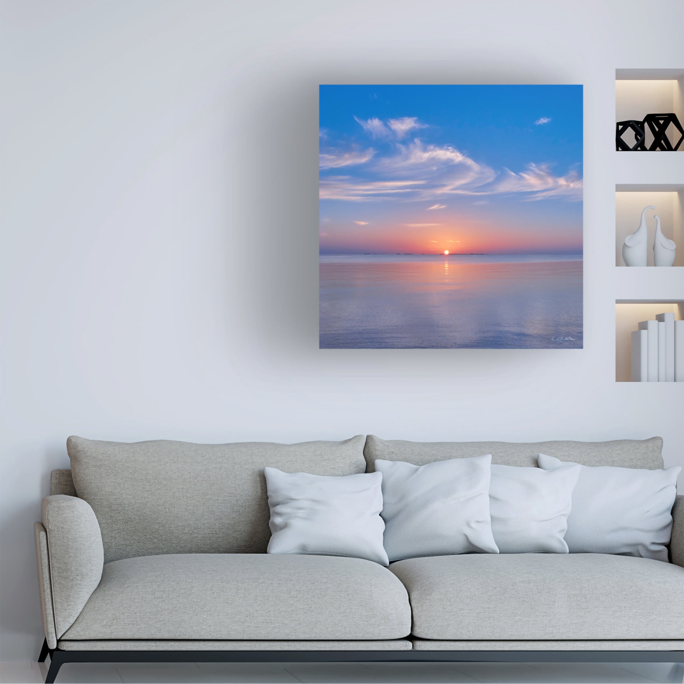 Canvas Wall Art - Kent Burkhardsmeier 'Peaceful Dawn II' Wall Art for Living Room, Bedroom, or Office Décor by Trademark Fine Art - 24 x 24 Inches