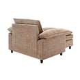 thumbnail image 3 of 51.5" Oversized Accent Chair with Ottoman, Upholstered Chaise Lounge Chair with Deep Seat, Comfy Chenille Single Sofa Armchair for Living Room Apartment Office, (Camel), 3 of 5
