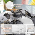 thumbnail image 4 of Black Marble Twin Size Comforter Set, Vintage Abstract Gradient Black White Marble Gold Crack Bedding for All Seasons, 4 Pcs Bed Set, 1 Quiltcover (68"x86") ,1Sheet(67"x116"), 2Pillowcases (30"x20"), 4 of 9