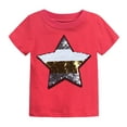 thumbnail image 4 of Ropa De Bebé (Niño O Niña) Traje De Niño Pequeño Moda Algodón Decoloración Divertida Flip Star Lentejuelas Patrón Top Camiseta Roja Odeerbi  LM103-3717, 4 of 9