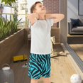 thumbnail image 5 of Cyan Zebra Pattern Athletic Shorts Breathable with Comfort Fit Drawstring Casual Sweatshorts Large, 5 of 9