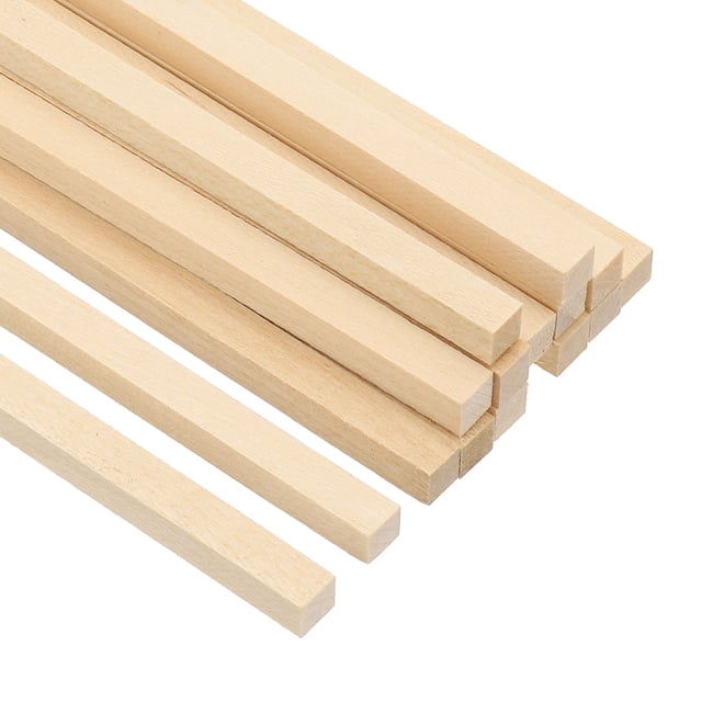 Unique Bargains 1/4 Inch Dowel Rods Wood Sticks 12 Inch Long Square Wooden Dowels 25 Pcs