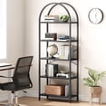 thumbnail image 6 of 5 Tier Corner Shelf, Narrow Bookshelf with Metal Frame, Modern Display Storage Rack, 6 of 6