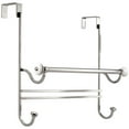 InterDesign York OverTheDoor Towel Rack, White/Chrome
