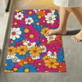 thumbnail image 2 of Yayeee Bath Rug for Bathroom Floor Non Slip Contour Fluffy Soft Absorbent Mat, 20"x24", Red Whimsical Floral, 2 of 7