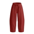 thumbnail image 5 of Kiijoy Girls Casual Athletic Sweatpants Baggy Drawstring Jogger Pants, Red, Sizes 5-15, 5 of 5