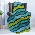 thumbnail image 4 of Abstract Soft Flannel Fleece Throw Blanket, Waves Composed of Repeating Parallel Lines Contemporary Style Artwork, Cozy Plush for Indoor and Outdoor Use, 60" x 80", Multicolor, by Ambesonne, 4 of 5