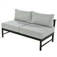 thumbnail image 4 of 4 Piece Patio Furniture Set, U-Shaped Multi-Person Outdoor Patio Sectional Sofa Set with Pillows and Cushions, 6- Seat Patio Conversation Furniture Set for Garden Backyard Balcony, 4 of 9