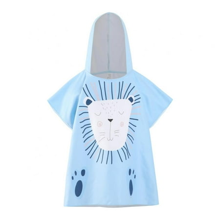 

Kids Hooded Bath Towel Cartoon Dinosaur Hooded Towel Wrap Soft Beach Towel Pool Shower Bathrobe Towels with Hood 1-5T