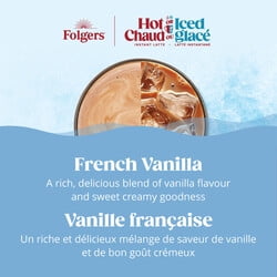 Folgers Hot Or Iced French Vanilla Instant Latte 4 Sachets 120g, 4 x 30g Sachets (Total 120g)