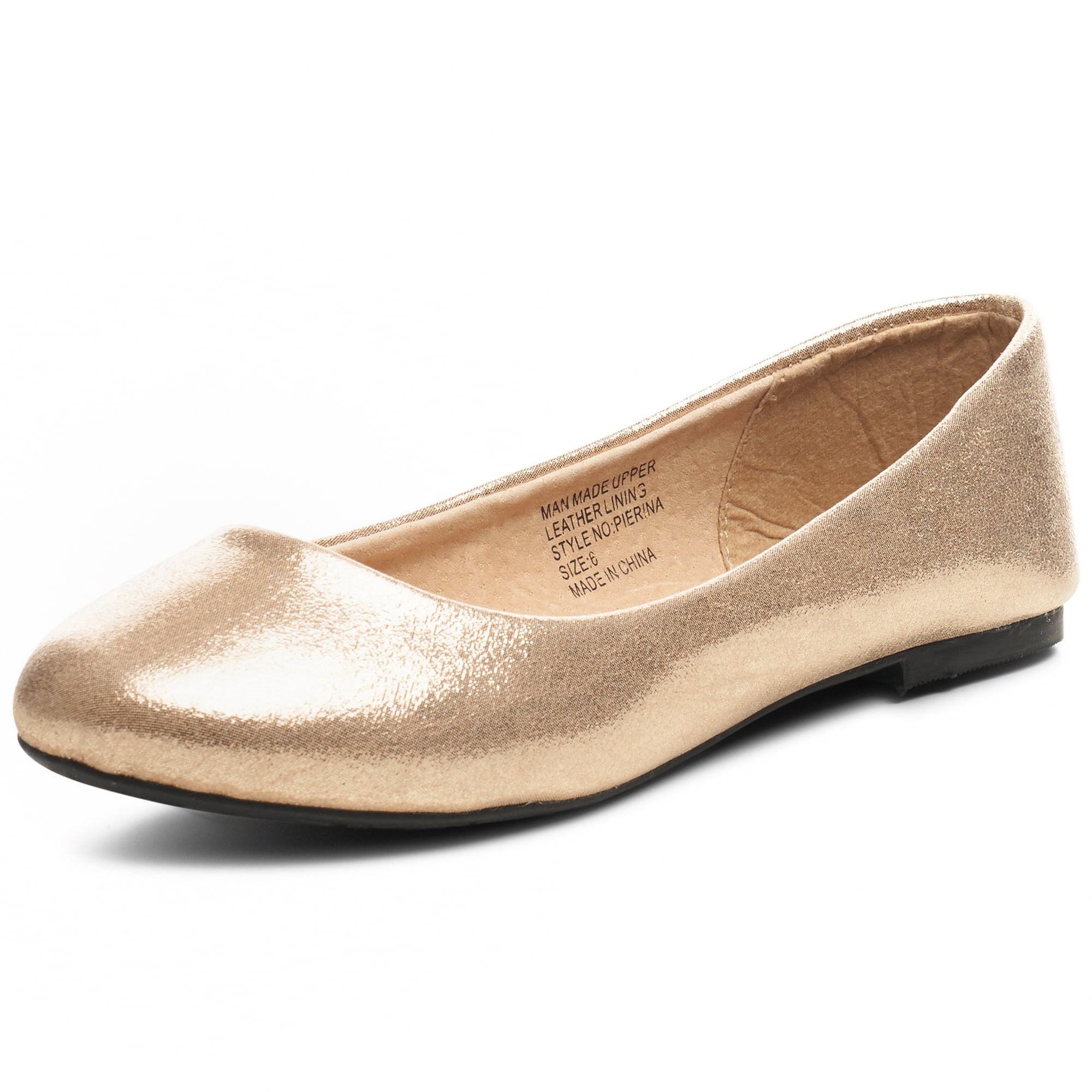 women gold flat shoes