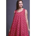 thumbnail image 4 of Bimba Nuisettes en Coton Magenta à Imprimé Floral et Feuilles pour Femmes, Robe Sans Manches, Vêtement de Nuit, Robe Maxi XXX-Large, 4 of 6