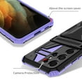 thumbnail image 4 of for Samsung Galaxy S23 Ultra Sliding Card Slot Back Case with Hidden Kickstand, Hybrid TPU + PC Fall Prevention Shock Absorption Anti-drop Protective Phone Case Cover for Galaxy S23 Ultra, Purple, 4 of 9
