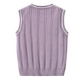thumbnail image 4 of Coerni Preppy Boys Girls Cable Knit Sweater Vest Sleeveless Pullover Warm Comfy Solid Color V Neck School Sweaters Tank Tops, 4 of 9
