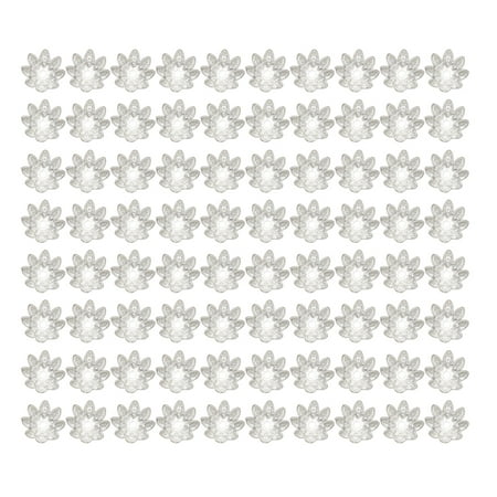 

NUOLUX 500PCS 10MM DIY Accessories Material Eight Pentals Beads Flower Caps Pendant Hollow Spacer End Caps Jewelry Findings (Silver)