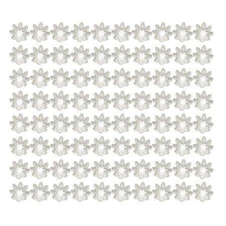 

NUOLUX 500PCS 10MM DIY Accessories Material Eight Pentals Beads Flower Caps Pendant Hollow Spacer End Caps Jewelry Findings (Silver)