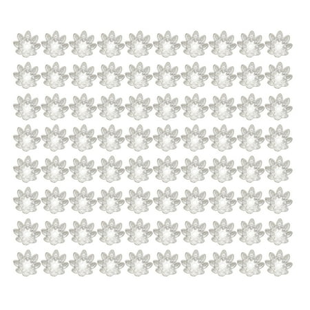 

NUOLUX 500PCS 10MM DIY Accessories Material Eight Pentals Beads Flower Caps Pendant Hollow Spacer End Caps Jewelry Findings (Silver)