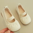 thumbnail image 4 of Honeeladyy Toddler Little Girl Mary Jane Dress Shoes Ballet Flats Shoes for Wedding Party School Uniform Moccasins Shoes Gift Beige 5Years, 4 of 5