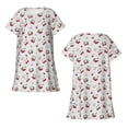 thumbnail image 5 of Salouo Cherry Berries Print Short Sleeve Sleepshirt for Womens Comfy Nightgown Scoopneck Cute Nightdress Ruffle -3X-Large, 5 of 7