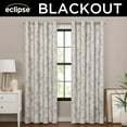 thumbnail image 2 of Eclipse 100% Blackout Curtain, Larissa Leaf Grommet Curtain, 84 In Long x 50 In Wide, Botanical Print, Linen, 2 of 7