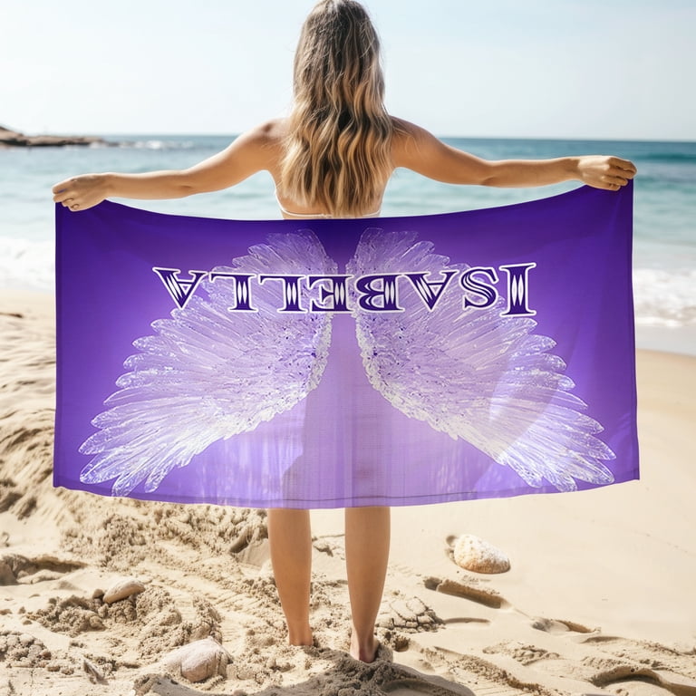 Personalized Beach Towels With Name - Custom Quick-Dry Pool & Bath Towels For Kids & Adults, Pink