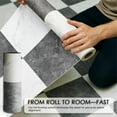 thumbnail image 2 of Peel and Stick Vinyl Flooring Roll– Modern Checked Minimalist Style Self Adhesive Flooring Tiles for Bathroom & Laundry – Matte Finish Peel and Stick Vinyl Flooring with Fade-Proof, 2 of 9
