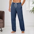 thumbnail image 2 of Mens Pants Casual Mens Slacks Men's Casual Pants Comfortable Solid Color Button Fly Sleep Pants for Home Outdoor Walking Slim Fit Long Trousers, 2 of 6
