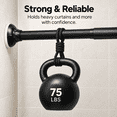thumbnail image 6 of VEGCOO Tension Curtain Rod 45-157 Inches, Adjustable 32 mm Heavy Duty Steel No Drill Shower Curtain Rod, Twist Lock, Black, 6 of 9
