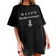 thumbnail image 1 of Gibobby Blusa Casual de Mujer Mujeres Casual Impresión Manga Corta Tops Blusa Cuello Redondo Casual Tee Túnica Camisas(Negro,CH), 1 of 4
