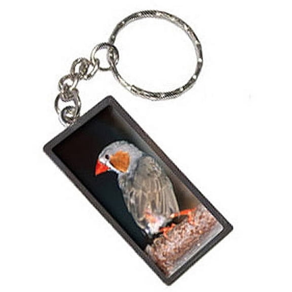 Australian Zebra Finch Bird Keychain Key Chain Ring