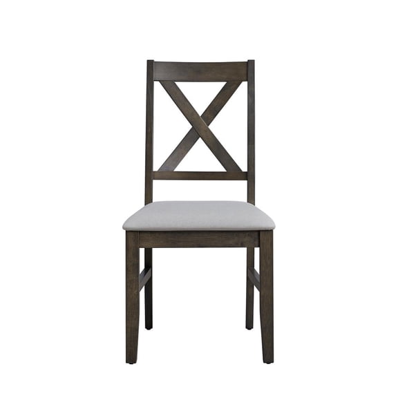 ACME Marit Wood & Fabric Dining Side Chair in Gray (Set of 2)