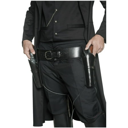 Black Old Wild West Cowboy Sheriff Outlaw Gun 2 Holsters Costume