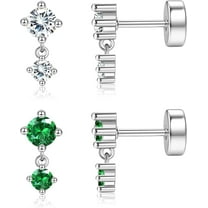 Earring Sets For Multiple Piercing Flat Back Stud Earrings Hypoallergenic Stainless Steel Earrings Dainty Cartilage Tragus Stud Earrings For Women[Z1]