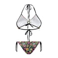 thumbnail image 2 of chaqlin Women's Tropical Floral Halter Triangle Bikini Set - Sexy Tie Side Two Piece Swimsuit for Beach Vacation & Pool Party, 2 of 9