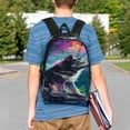 thumbnail image 4 of Easygdp Colorful Plant Wolf Mochila Ligera de 15 Pulgadas para Estudiantes, Mochila Cómoda para la Escuela y Viajes, Correas Ajustables, 4 of 6