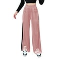 thumbnail image 1 of Txlixc Pantalones de terciopelo de piernas anchas para mujeres, pantalones elásticos casuales de cintura alta y ancha Txlixc  moda, 1 of 4
