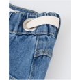 thumbnail image 4 of Pantalones vaqueros de pierna ancha for mujer, cintura alta, elásticos, pierna recta, holgados, con cordón, 4 of 6