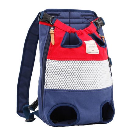 Comfortable Legs Out Medium Dogs Puppy Hands-Free For Cat Pet Backpack Back Shoulder Bag Travel Bag Dog Bag RED&BLUE REGULAR