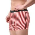 thumbnail image 2 of Balery Red And White Stripes Calzoncillos bóxer para hombre, ropa interior de algodón suave y transpirable con cinturilla de nailon-X-Large, 2 of 5