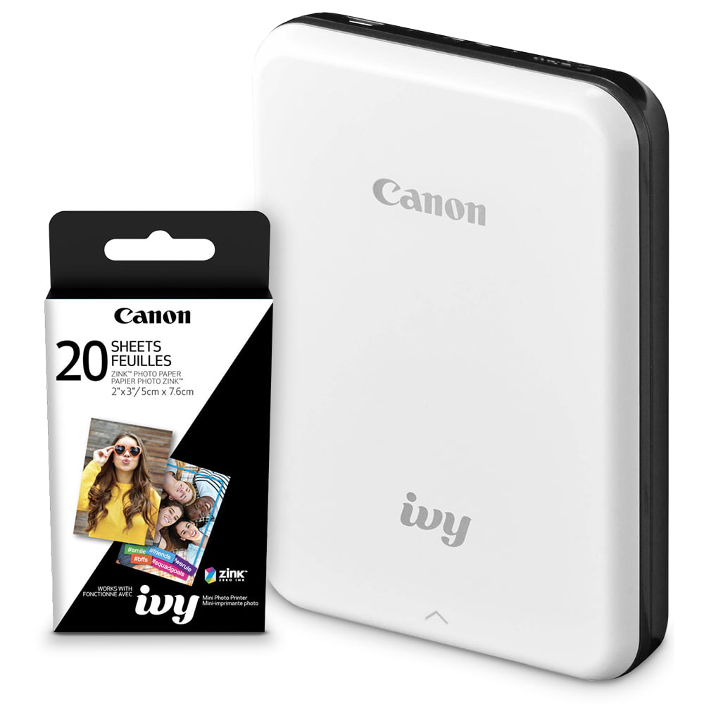 Canon Ivy Mini Photo Printer, Instant Smartphone Printers. 20 ZINK Photo  Paper (2x3), Mini Photo Printer Case, & Cleaning Cloth. Portable,  Bluetooth, Wireless, Impresora Portatil For iPhone & Android 